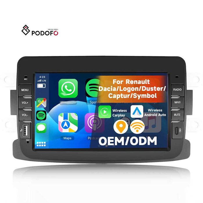 Rádio Android 7" Renault captur Dacia Duster Sandero 64GB Carplay NOVO