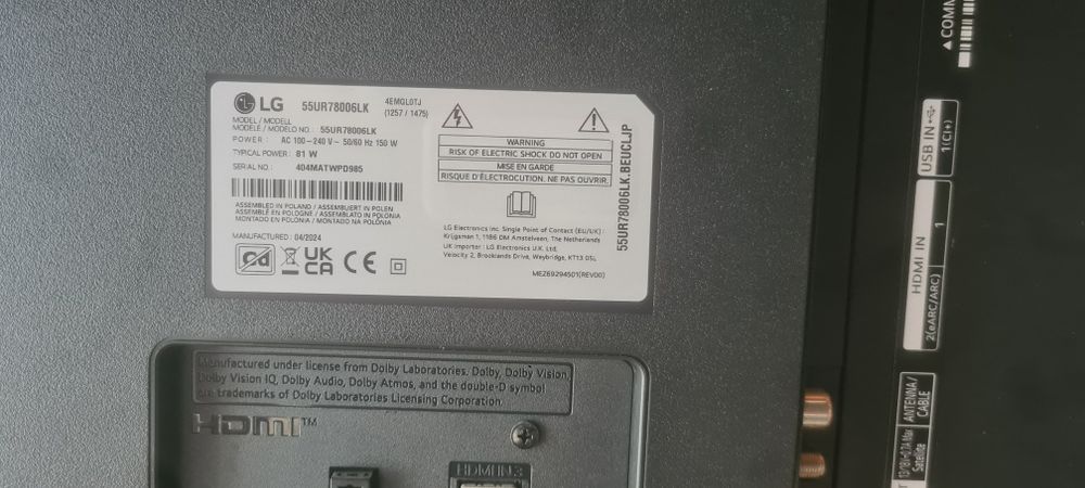 Smartv lg 55ur78006lk ecran danificado