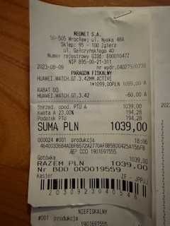 Huawei Watch GT3 Zegarek Paragon jest.