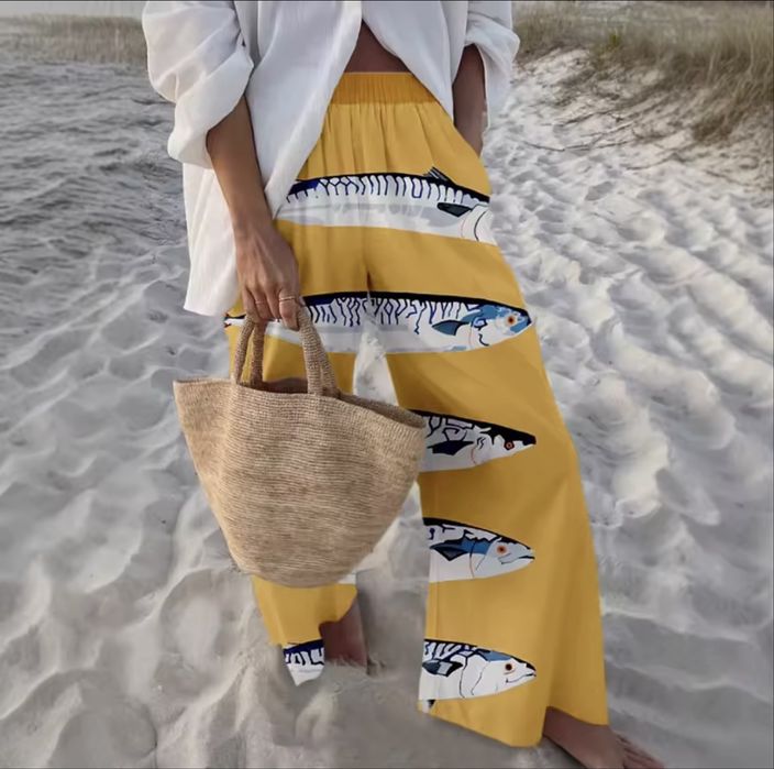 Жіночі пляжні штани Високоякісна чиста бавовняна тканина