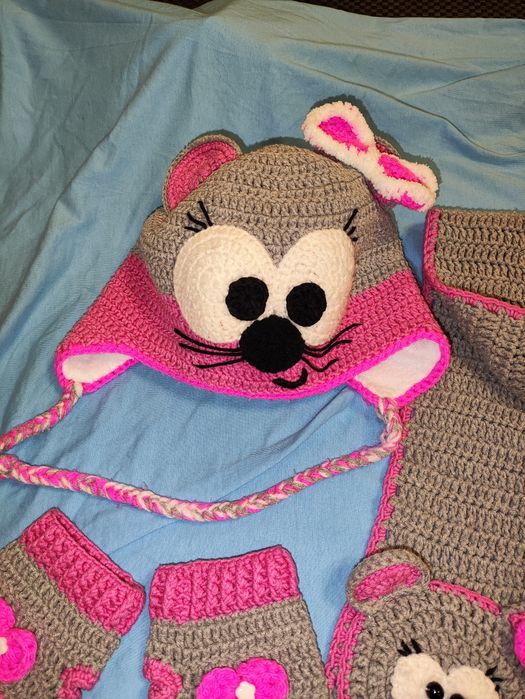 Шапка- мишка (набір) для дівчинки