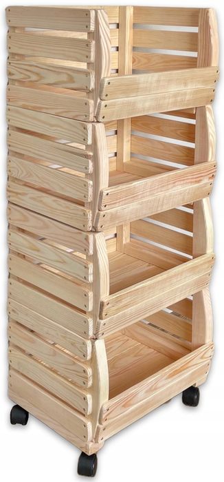 Regał drewniany na kółkach 100 x 41 x 32 cm