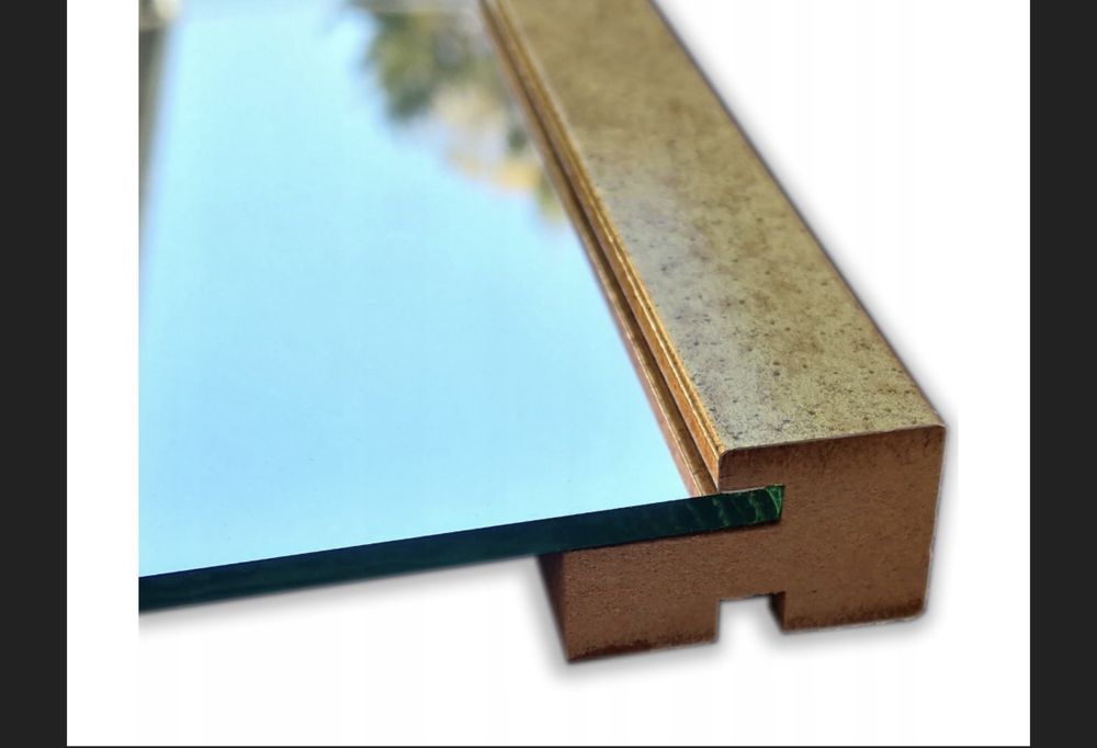 Lustro w zlotej ramie 180x60 nowoczesna wąska rama