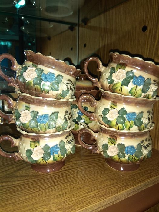 Чайный сервиз на 6 персон, чашки, заварник, конфетница