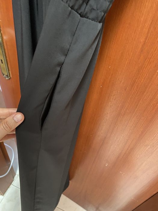 Macacão Jumpsuit Alças Preto Acetinado