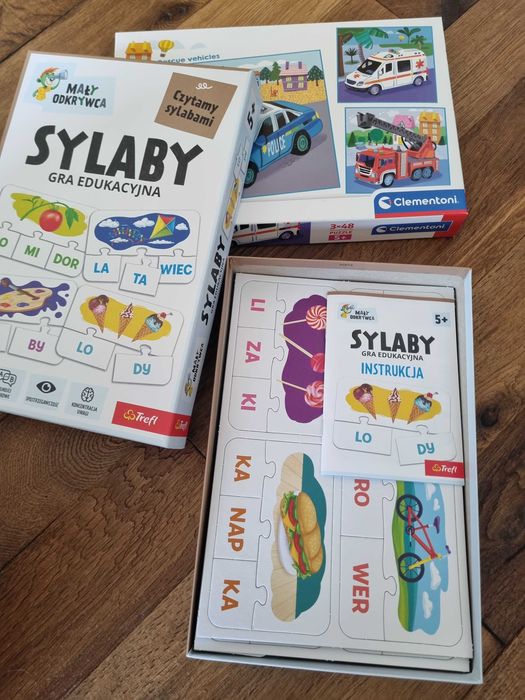 Sylaby i puzzle auta