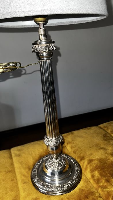 Candeeiro Clássico Vintage Banhado a Prata