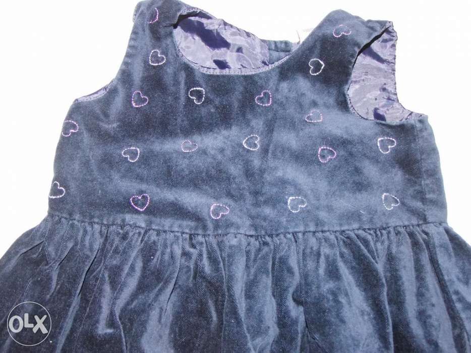 Sukienka świąteczna welurowa granatowa Tesco 116