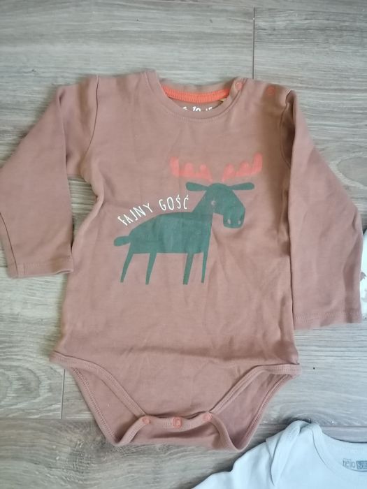 Zestaw body długi rękaw 86 + rampers 92