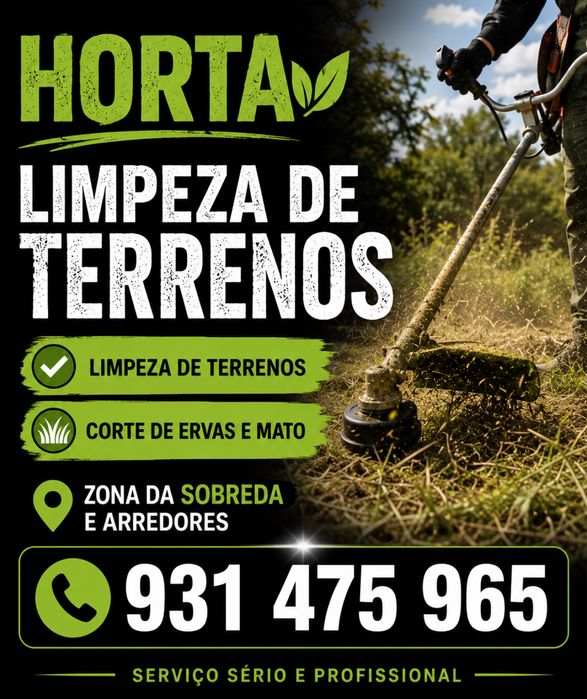 Eu faço limpeza de terrenos, quintais, garagens etc. zona da sobreda e arredores