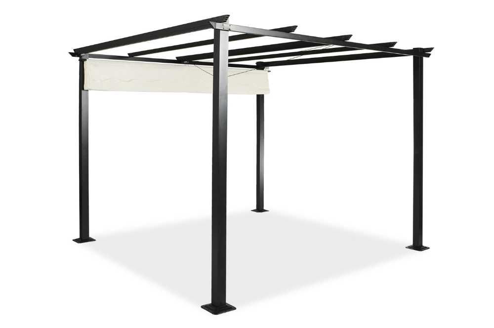 Pergola Tarasowa ogrodowa HDM 3x3 Metalowa Zwijany Dach Altana Solidna