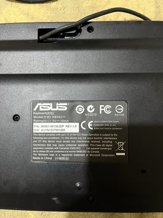 teclado asus com entrada usb445484731309772802