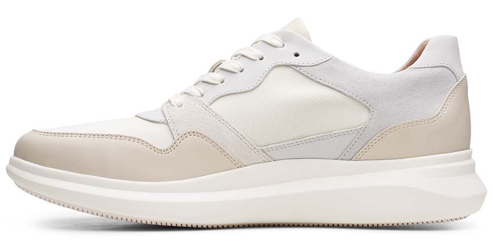 Clarks Półbuty męskie - Un Globe Run - r 42,5 - białe, skóra licowa