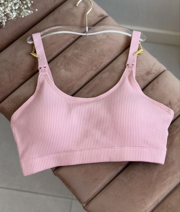 Бавовняний топ в рубчик для годування XL