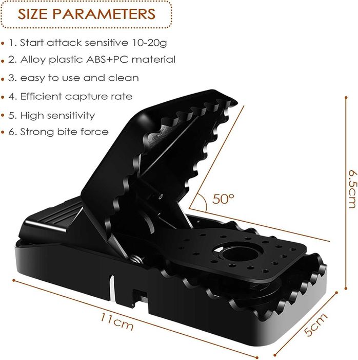 Мишоловка щуроловка пастка для гризунів Fousenuk, Ударна Набір з 8шт