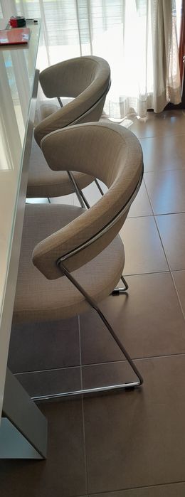 Cadeiras 6 Antarte cromado e forroadas em tecido 6 alta gama