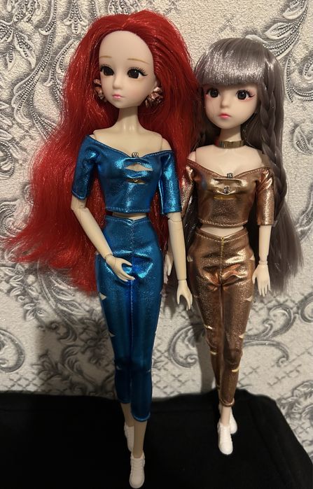 Лялька бжд аніме шарнірна з 3Д очіма  в одязі  та з сережками