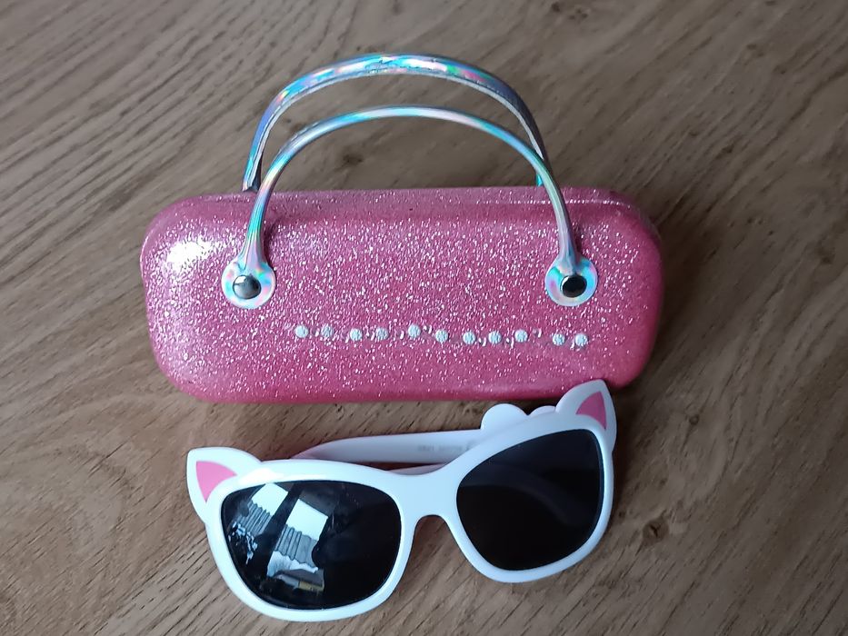 Okulary słoneczne dla dzieci okularki kotek Marie plus etui