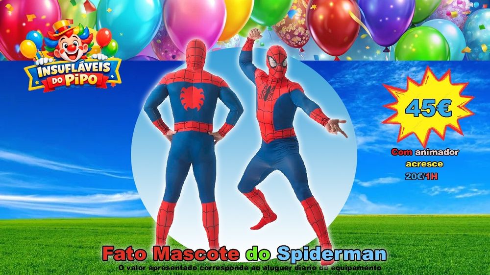 Alugo Insuflável, trampolim e mascotes low cost para animar a festa