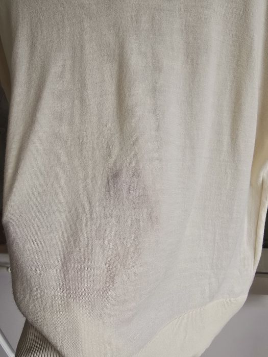 Sweter merino wełniany H&M r.M kremowy półgolf