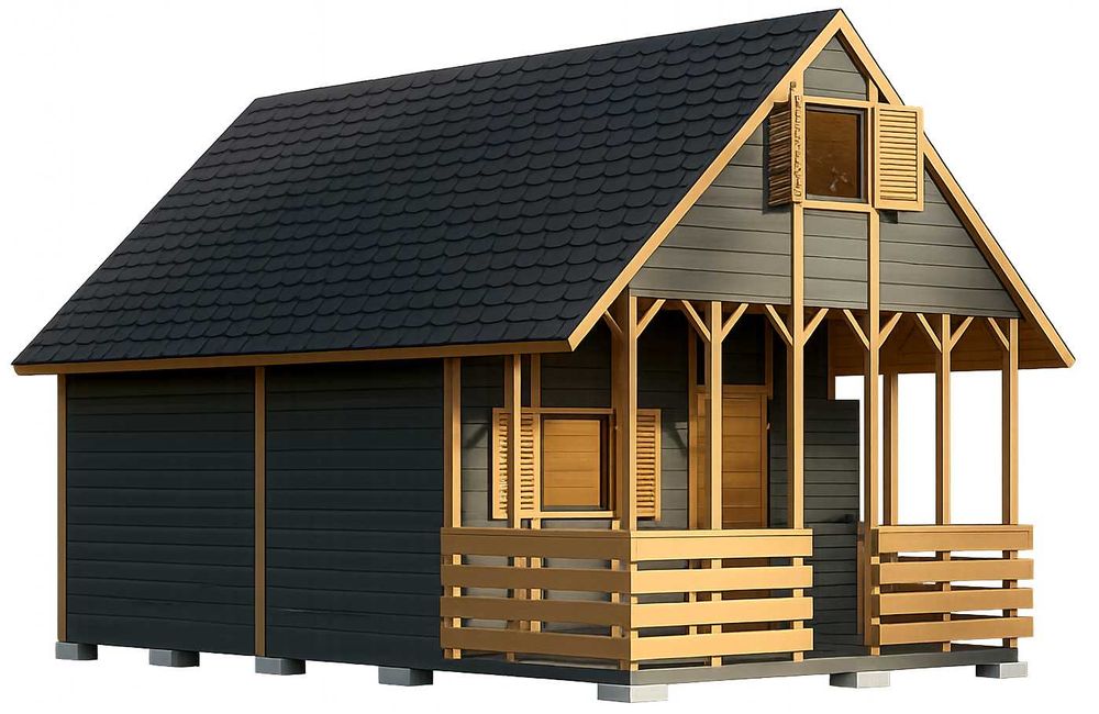 Domek letniskowy drewniany całoroczny 4m/7m 15mm