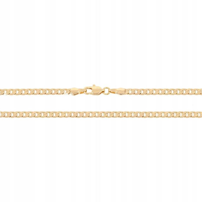 Pozłacany łańcuszek pancerka + krzyżyk 18k 50cm 3mm GWARANCJA