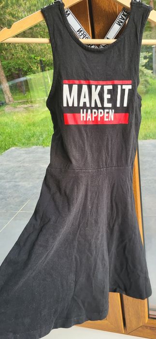 Letnia sukienka dziewczęca czarna na ramiączkach 140 cm Make it happen