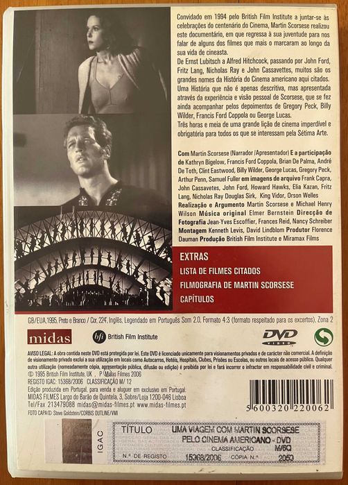 DVD "Viagem com Martin Scorsese pelo Cinema Americano"