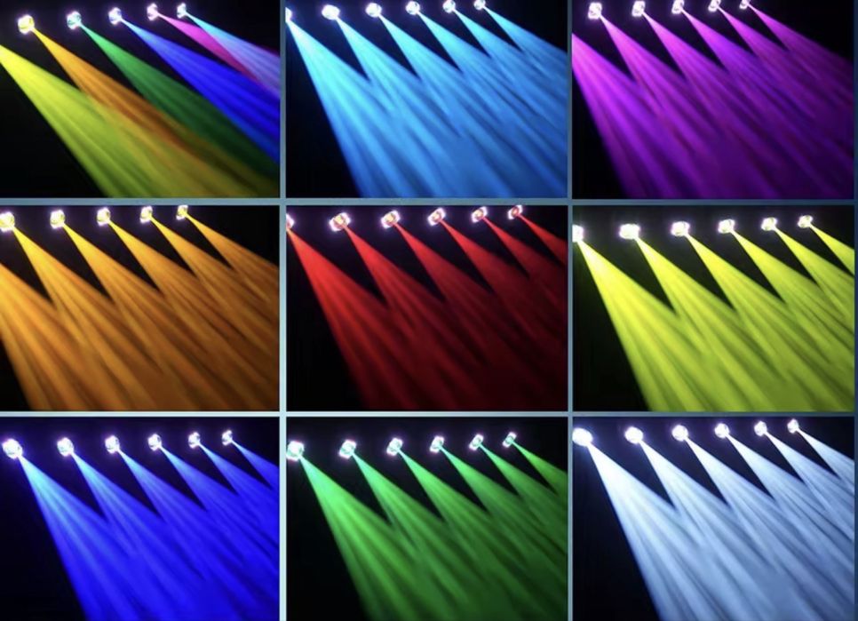 4 głowy ruchome 120w beam z gobo, pryzmą i paskiem led, promocja!