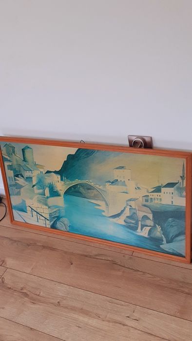 Obraz Widok miasta z prl ma długości 85cm wys 44 cm