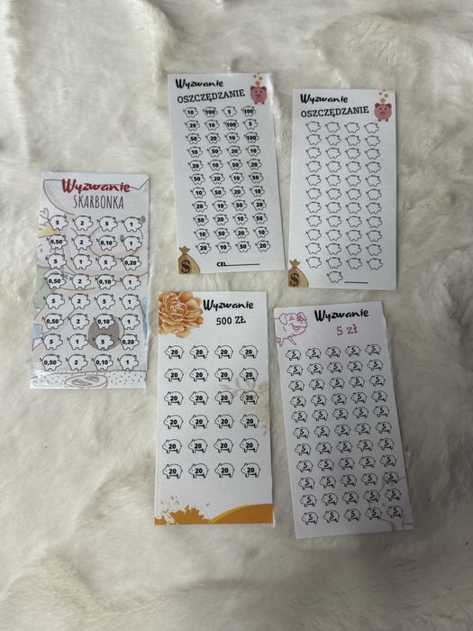 Wyzwanie oszczędnościowe zestaw kart do oszczędzania