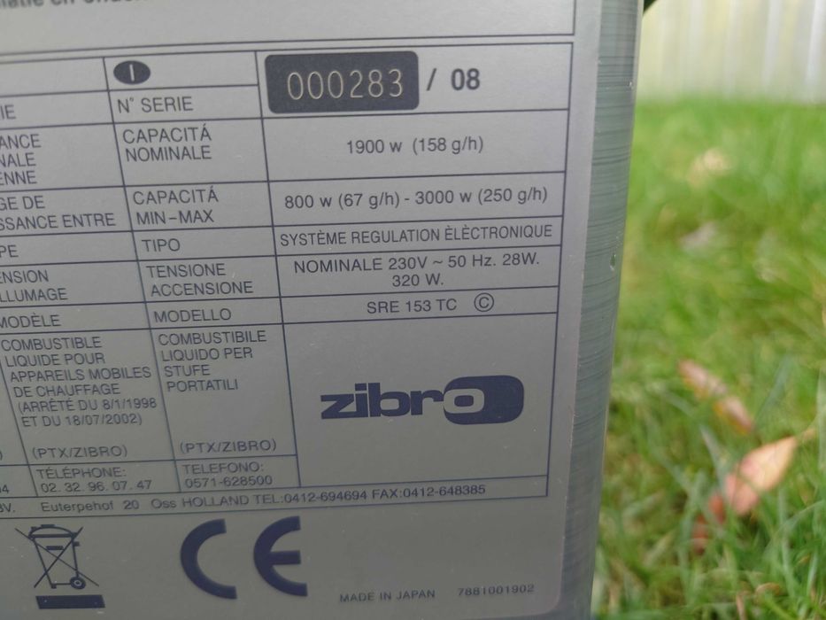 Grzejnik Zibro z zapłonem laserowym. Od 800 do 3000 Watt.