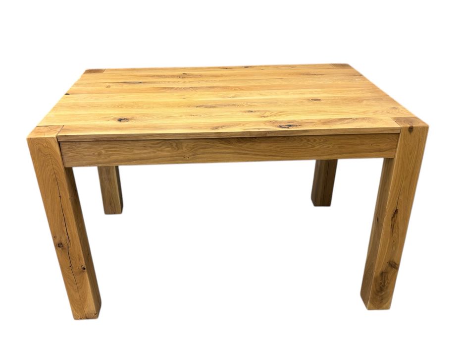 Stol debowy lity dab. 126/86 dziki dab. Industrialny styl.