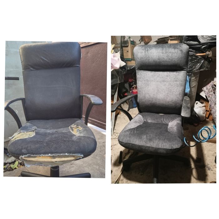 Замена ткани,кожзама на стульях ,креслах, диванах переклейка стульев