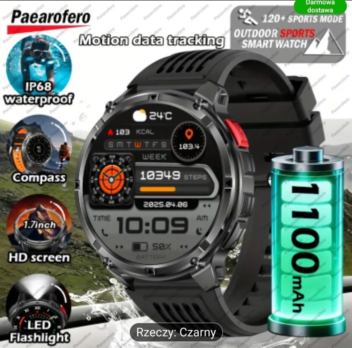 Zegarek męski, smartwatch nowy