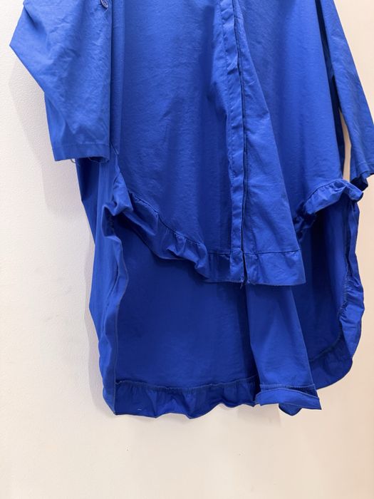 Made in Italy Kobaltowa Koszula Asymetryczna Dłuższy Tył Bawełna 3XL 46 48 Stan Idealny