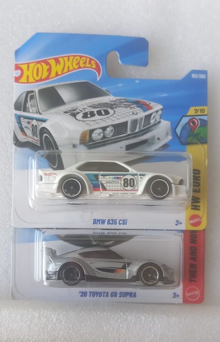 Conjunto 2 hot wheels bmw 635 csi & 20 toyota gr supra hot wheels