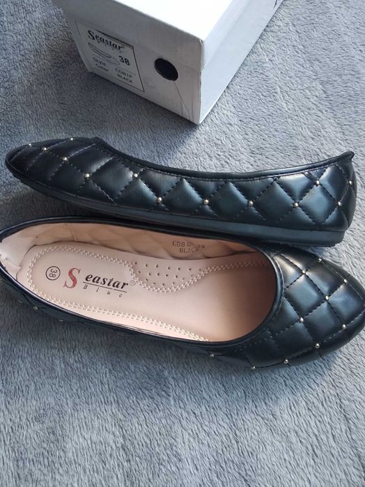 Nowe balerinki czarne damskie
