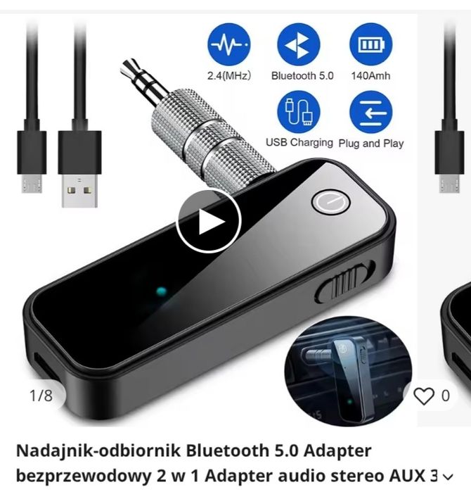 Nadainik odbiornik BT 5.0 dla starszych urzadzeń audio bez USB