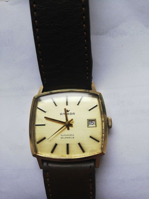 Amara złoty 14 K zegarek męski Automatic