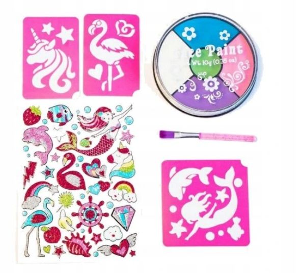 Farbki Do Twarzy I Tatuaże Brokatowe Zestaw Farb