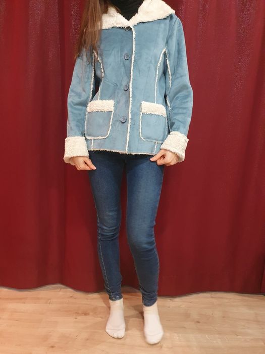 Niebieski wiosenny kożuszek/kurtka/miś/płaszczyk rozmiar M