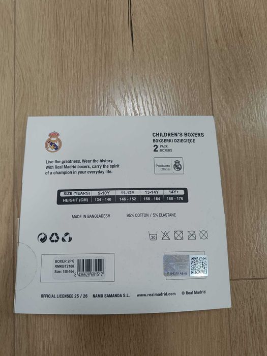 Real Madrid bokserki 2-pack r. 158/164 nowe