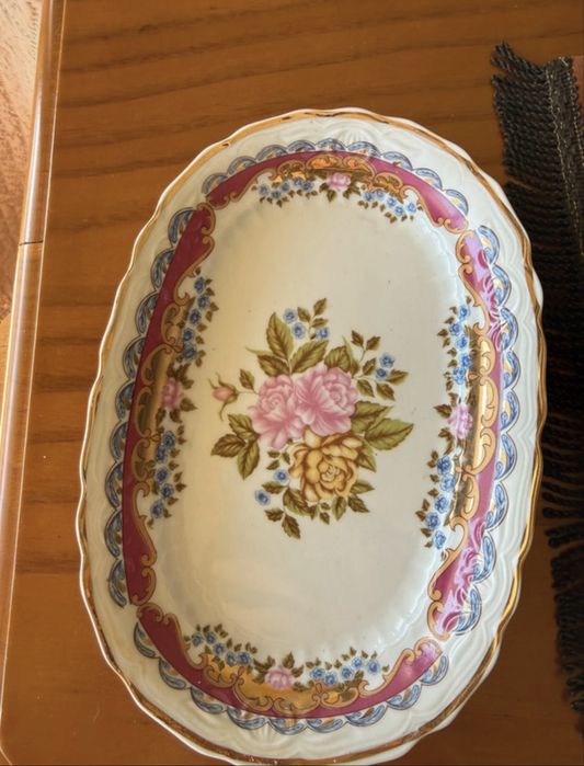 Travessa limoges disfer com flores