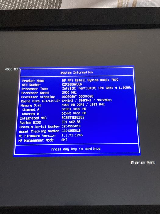 POS,HP RP7 Retail System Model 7800