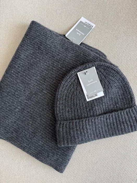Кашеміровий комплект шапка та шарф premium quality h&m