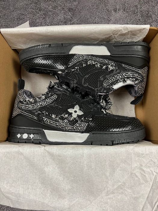 SWAROVSKI‼️Кросівки  Louis Vuitton x Swarovski Skate Sneaker Black,луі