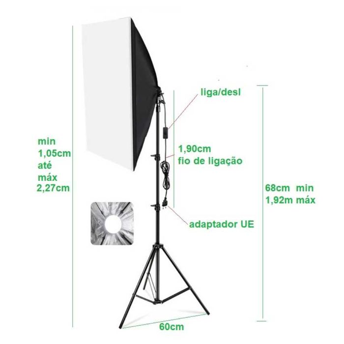 Soft Box para Fotografia com Luzes e Tripé Novo