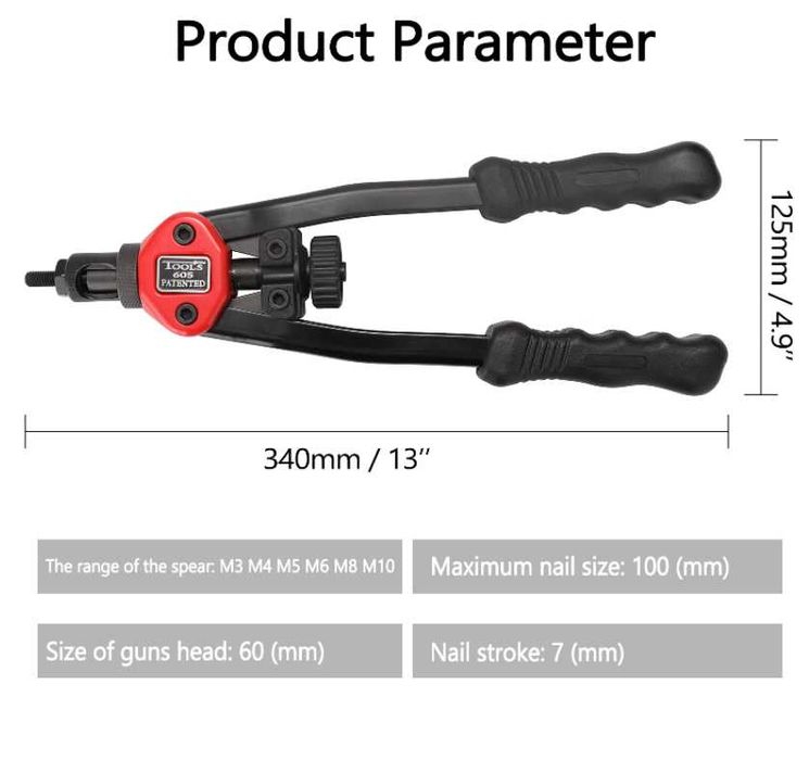 F5 Rebitador rosca manual porcas rebitador manga porcas ferramenta