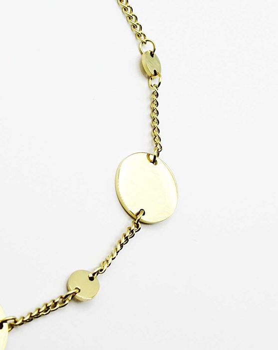 Bransoletka na nogę stal chirurgiczna monety złote prezent BN100